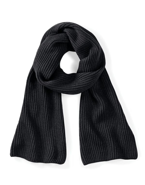 Beechfield Metro Knitted Scarf | Unisex | Ribbed | Soft Touch | 3 Colours | One Size - Scarf - Logo Free Clothing