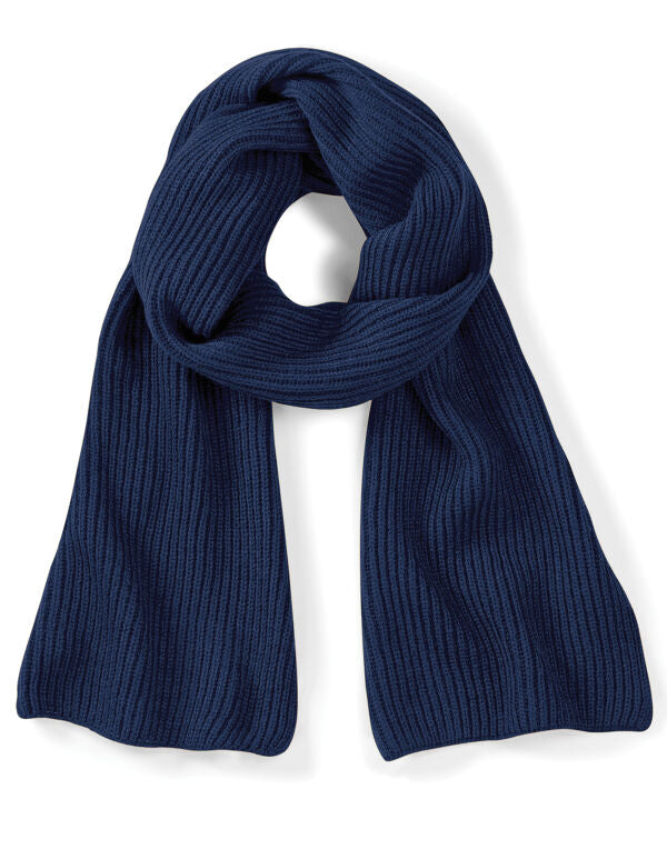 Beechfield Metro Knitted Scarf | Unisex | Ribbed | Soft Touch | 3 Colours | One Size - Scarf - Logo Free Clothing
