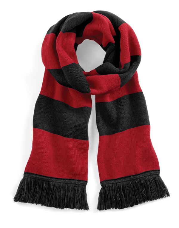 Beechfield Stadium Scarf | Unisex | Striped | Tassels | 9 Colours | One Size - Scarf - Logo Free Clothing