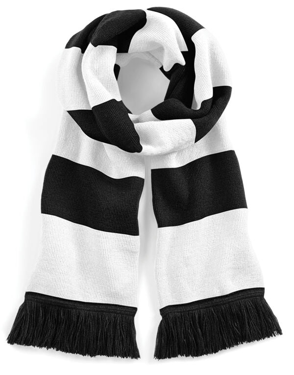 Beechfield Stadium Scarf | Unisex | Striped | Tassels | 9 Colours | One Size - Scarf - Logo Free Clothing