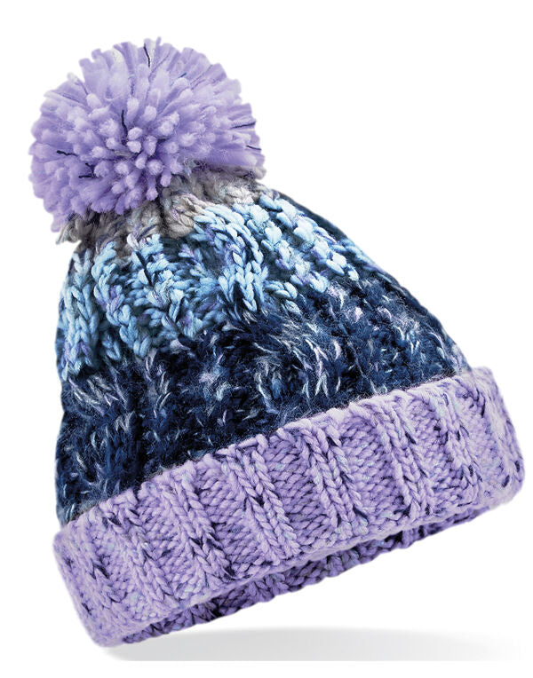Beechfield Junior Corkscrew Beanie | Heavyweight | Pom-Pom | 4 Colours | Kids Unisex Size - Hat - Logo Free Clothing