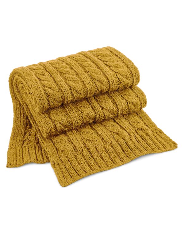 Beechfield Cable Knit Melange Scarf | Unisex | Heavyweight | Chunky | 4 Colours | One Size - Scarf - Logo Free Clothing