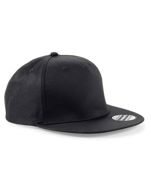Beechfield 5 Panel Snapback Rapper Cap | Unisex | Flat Peak | 9 Colours | One Size - Hat - Logo Free Clothing