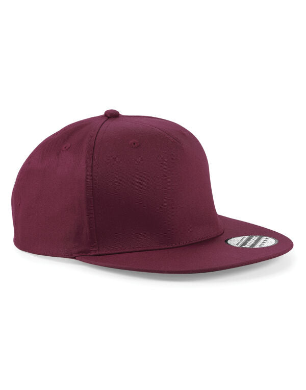 Beechfield 5 Panel Snapback Rapper Cap | Unisex | Flat Peak | 9 Colours | One Size - Hat - Logo Free Clothing