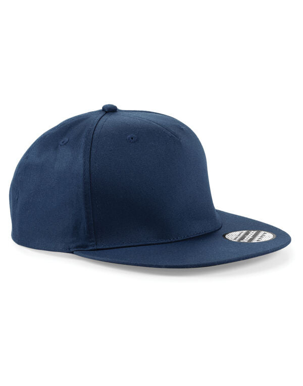 Beechfield 5 Panel Snapback Rapper Cap | Unisex | Flat Peak | 9 Colours | One Size - Hat - Logo Free Clothing