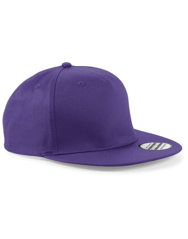 Beechfield 5 Panel Snapback Rapper Cap | Unisex | Flat Peak | 9 Colours | One Size - Hat - Logo Free Clothing