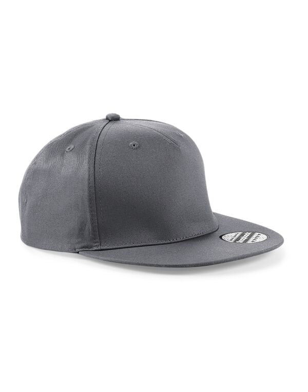 Beechfield 5 Panel Snapback Rapper Cap | Unisex | Flat Peak | 9 Colours | One Size - Hat - Logo Free Clothing