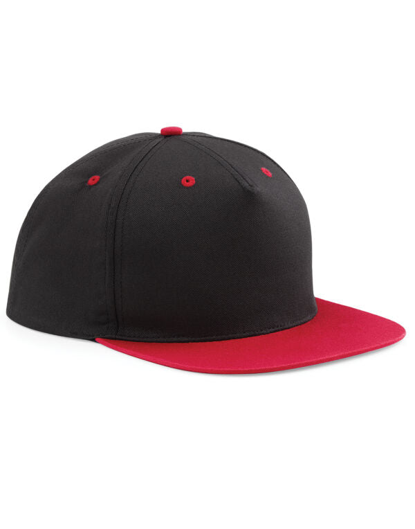 Beechfield 5 Panel Contrast Snapback Cap | Unisex | Flat Peak | 7 Colours | One Size - Hat - Logo Free Clothing