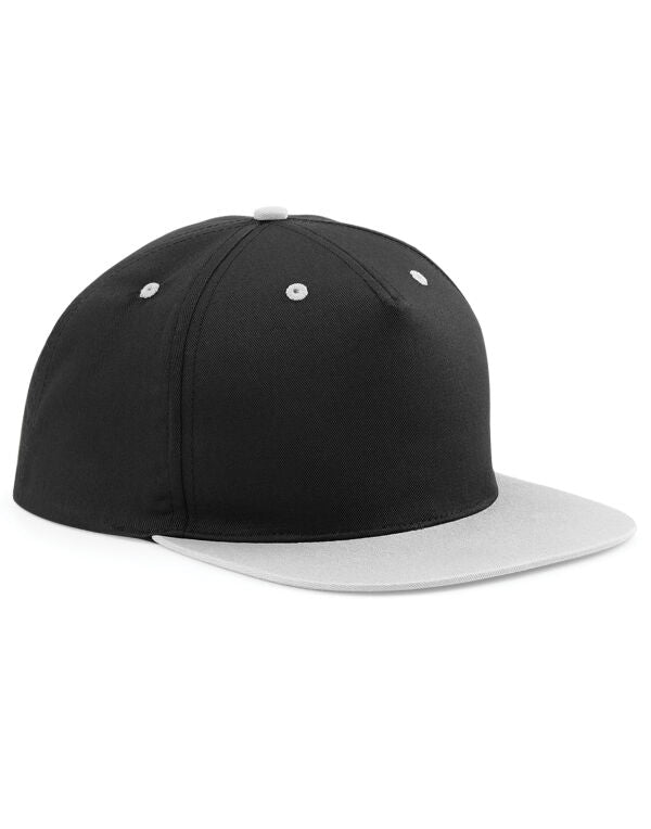 Beechfield 5 Panel Contrast Snapback Cap | Unisex | Flat Peak | 7 Colours | One Size - Hat - Logo Free Clothing
