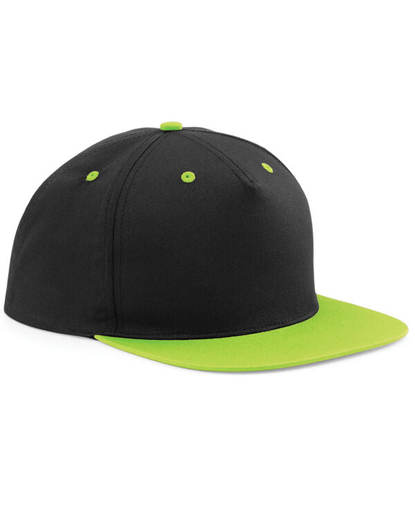Beechfield 5 Panel Contrast Snapback Cap | Unisex | Flat Peak | 7 Colours | One Size - Hat - Logo Free Clothing