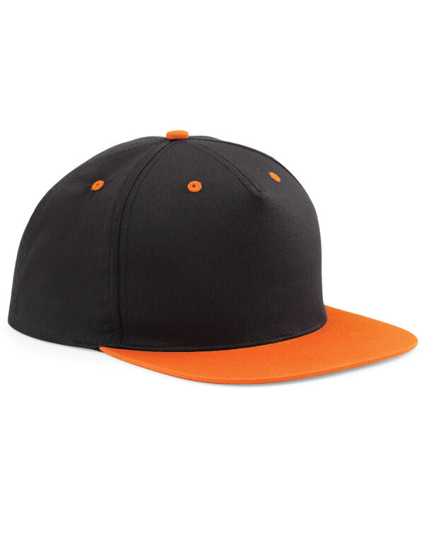 Beechfield 5 Panel Contrast Snapback Cap | Unisex | Flat Peak | 7 Colours | One Size - Hat - Logo Free Clothing