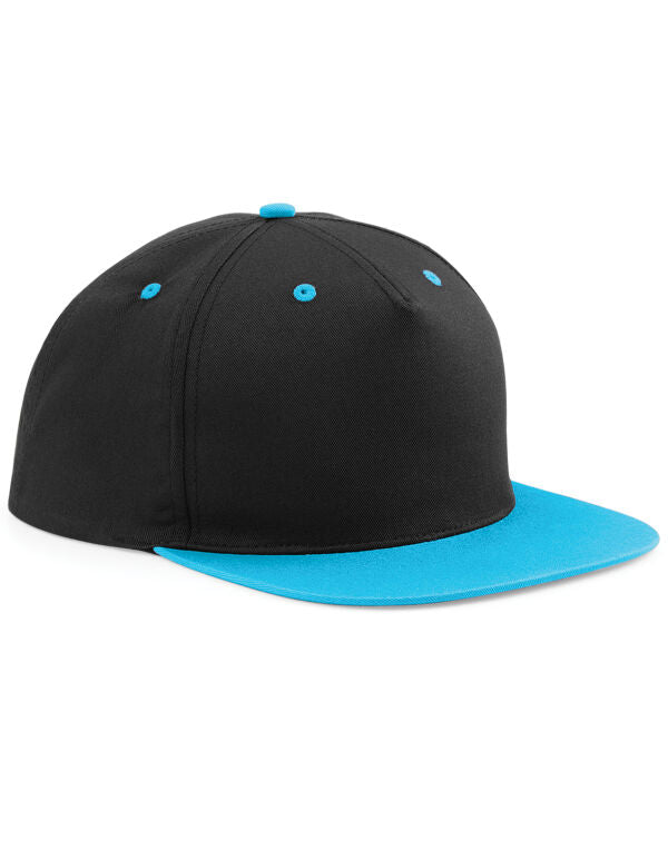 Beechfield 5 Panel Contrast Snapback Cap | Unisex | Flat Peak | 7 Colours | One Size - Hat - Logo Free Clothing