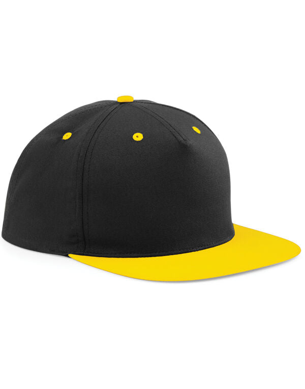 Beechfield 5 Panel Contrast Snapback Cap | Unisex | Flat Peak | 7 Colours | One Size - Hat - Logo Free Clothing