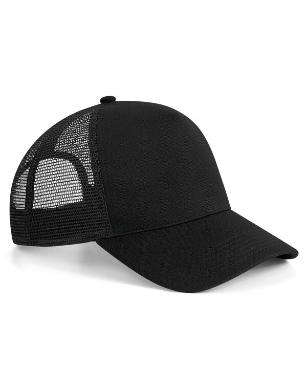 Beechfield Microknit Snapback Trucker Cap | Unisex | 5 Panel | 3 Colours | One Size - Hat - Logo Free Clothing