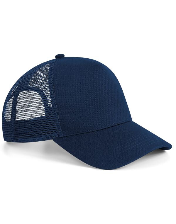 Beechfield Microknit Snapback Trucker Cap | Unisex | 5 Panel | 3 Colours | One Size - Hat - Logo Free Clothing