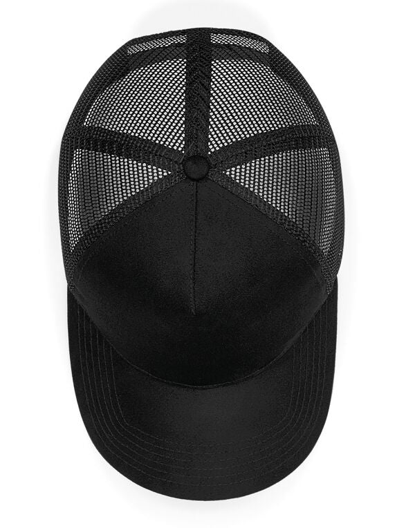 Beechfield Faux Suede Snapback Trucker Cap | Unisex | Black or Navy | One Size - Hat - Logo Free Clothing