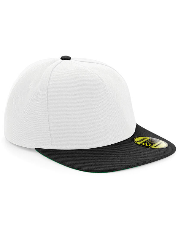 Beechfield Original Flat Peak Snapback Cap | Unisex | 5 Panel | 9 Colours | One Size - Hat - Logo Free Clothing