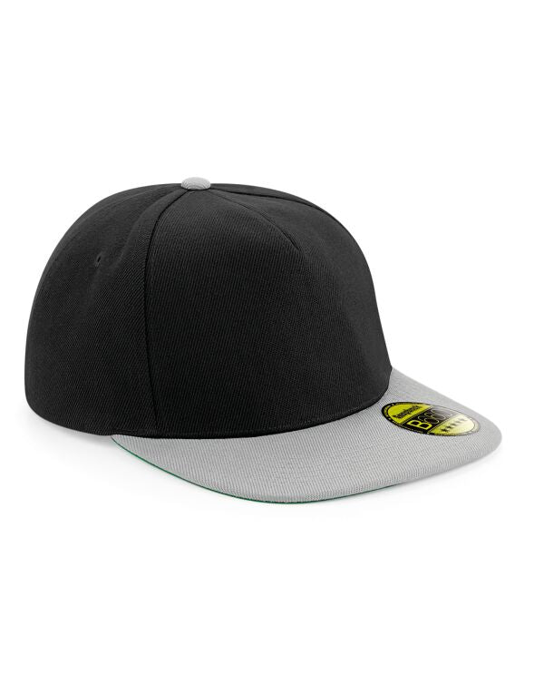 Beechfield Original Flat Peak Snapback Cap | Unisex | 5 Panel | 9 Colours | One Size - Hat - Logo Free Clothing