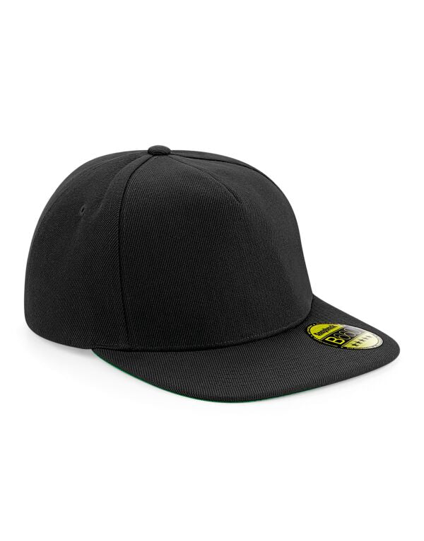 Beechfield Original Flat Peak Snapback Cap | Unisex | 5 Panel | 9 Colours | One Size - Hat - Logo Free Clothing
