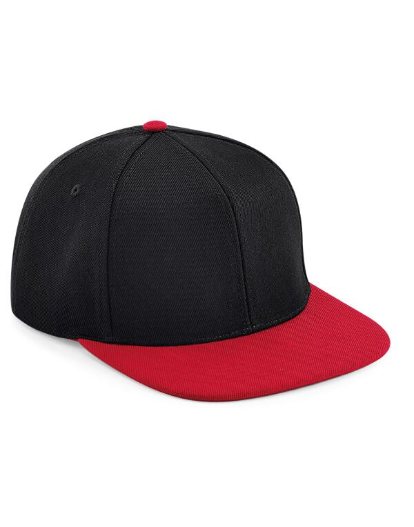 Beechfield Original Flat Peak 6 Panel Snapback Cap | Unisex | 5 Colours | One Size - Hat - Logo Free Clothing