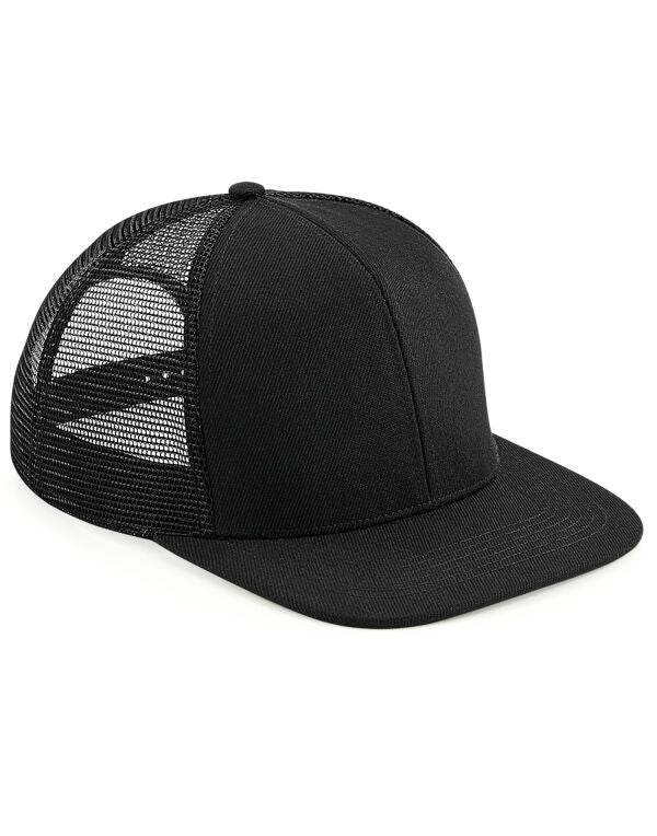 Beechfield Original Flat Peak Trucker Cap | Unisex | Snapback Adjust | 4 Colours | One Size - Hat - Logo Free Clothing