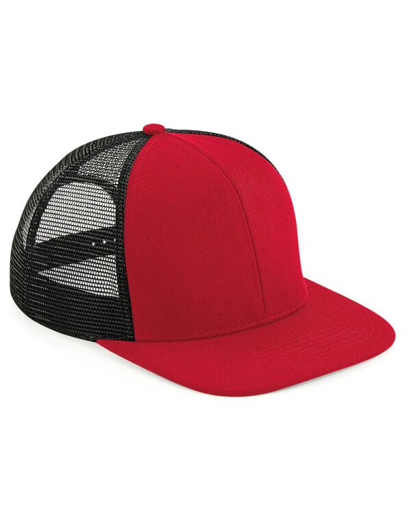 Beechfield Original Flat Peak Trucker Cap | Unisex | Snapback Adjust | 4 Colours | One Size - Hat - Logo Free Clothing