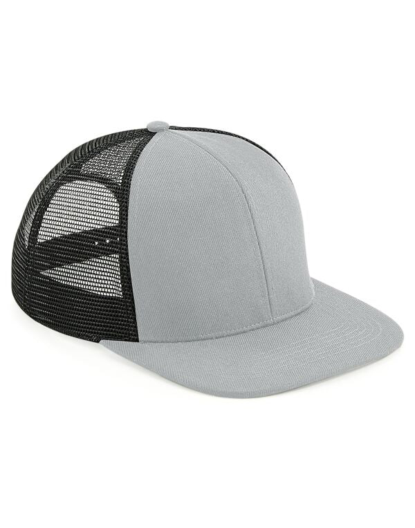 Beechfield Original Flat Peak Trucker Cap | Unisex | Snapback Adjust | 4 Colours | One Size - Hat - Logo Free Clothing