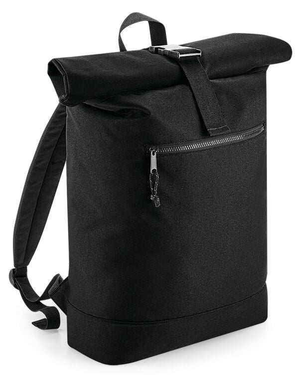 BagBase Recycled Roll Top Backpack | 20 Litre Rucksack | Laptop Storage to 15.6" | 7 Colours | One Size
