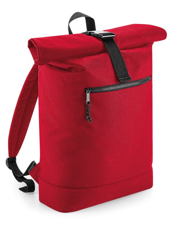BagBase Recycled Roll Top Backpack | 20 Litre Rucksack | Laptop Storage to 15.6" | 7 Colours | One Size