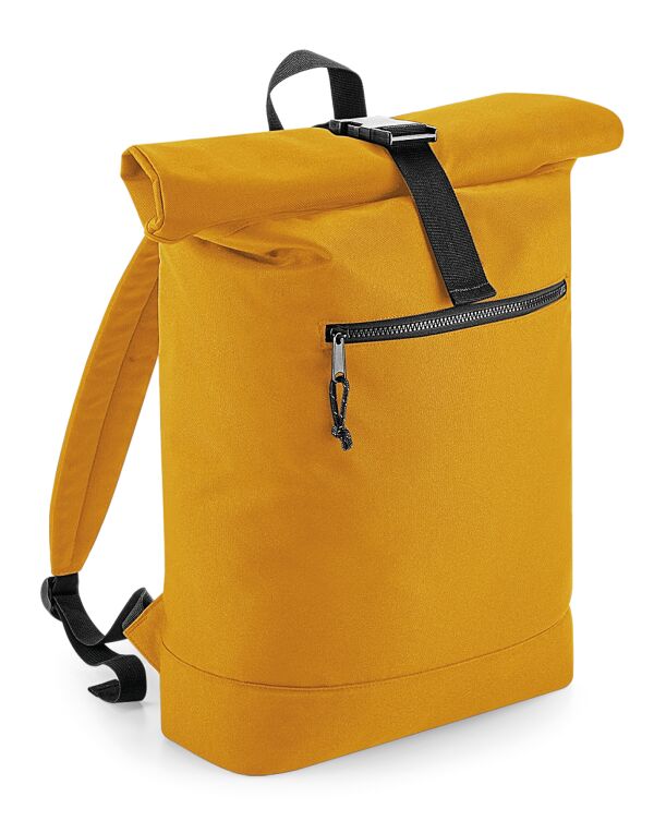 BagBase Recycled Roll Top Backpack | 20 Litre Rucksack | Laptop Storage to 15.6" | 7 Colours | One Size