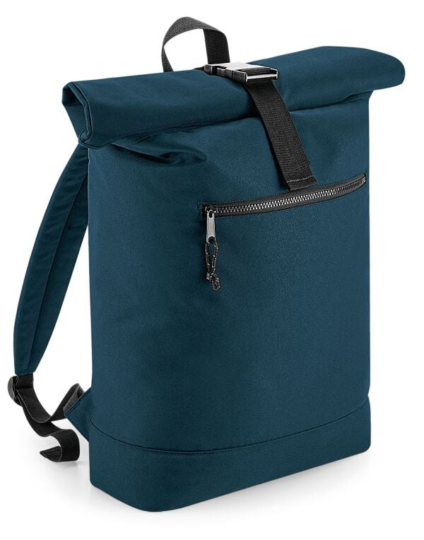 BagBase Recycled Roll Top Backpack | 20 Litre Rucksack | Laptop Storage to 15.6" | 7 Colours | One Size