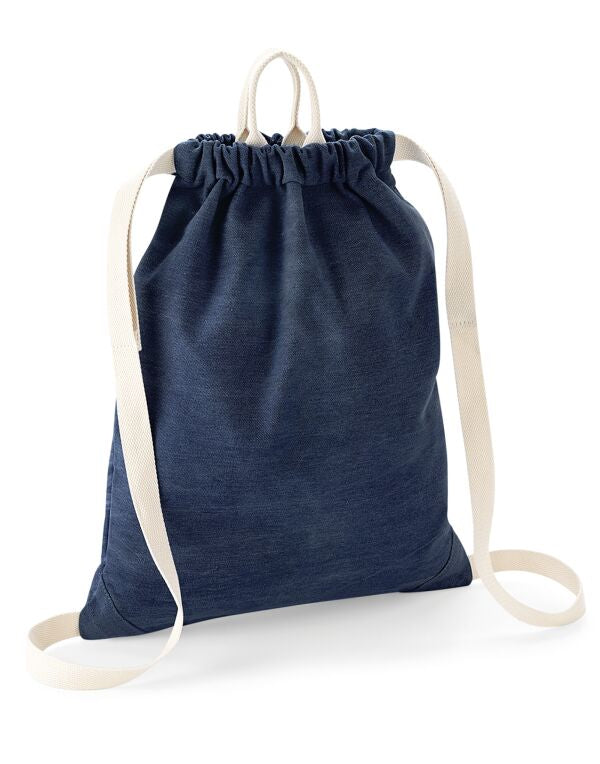 BagBase Denim Drawstring Bag | 12 Litre Capacity | 100% Cotton | Blue or Light Blue | One Size