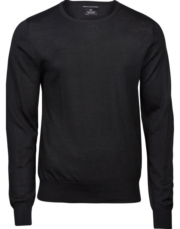 Tee Jays Mens Crew Neck Knitted Sweater | Merino Blend | Pullover | 3 Colours | S-3XL - Knitwear - Logo Free Clothing