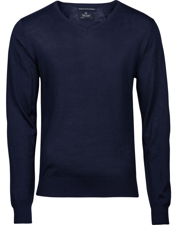 Tee Jays Mens V Neck Knitted Sweater | Merino Blend | Pullover | 3 Colours | S-3XL - Knitwear - Logo Free Clothing