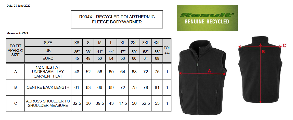 Result Recycled Unisex Fleece Gilet | Dense Knit Body Warmer | Black or Navy | XS-4XL - Gilet - Logo Free Clothing