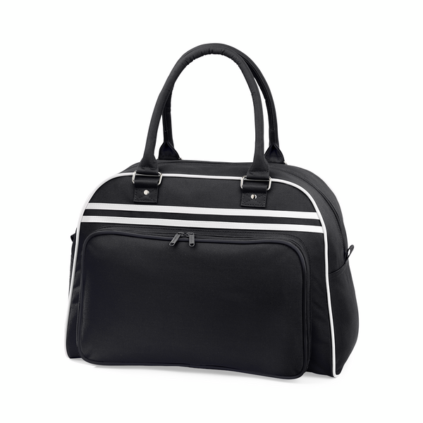 BagBase Retro Bowling Bag | 23 Litre Holdall | Contrast Styling | Navy or Black | One Size
