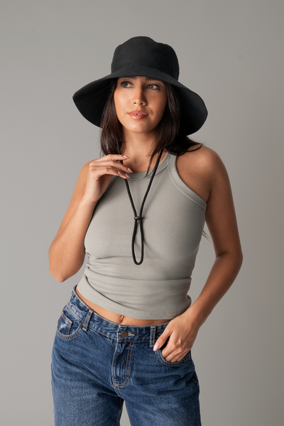 Beechfield Wide Brim Sun Hat | Unisex | Showerproof | Recycled | Sand or Black | One Size