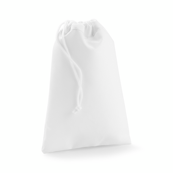 BagBase Drawstring Gift Bag | 0.25 to 5 Litre Capacity | Removable Drawstring | White | XS-L