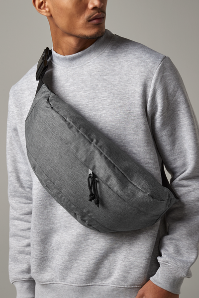 BagBase Oversized Crossbody Bag | 6 Litre Capacity | Padded Back | Grey or Black | One Size