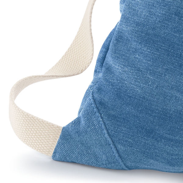 BagBase Denim Drawstring Bag | 12 Litre Capacity | 100% Cotton | Blue or Light Blue | One Size