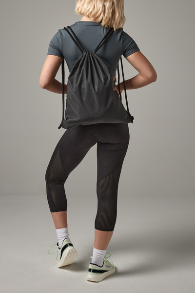 BagBase Reflective Drawstring Bag | 15 Litre Capacity | Hidden Pocket | Black or Silver | One Size