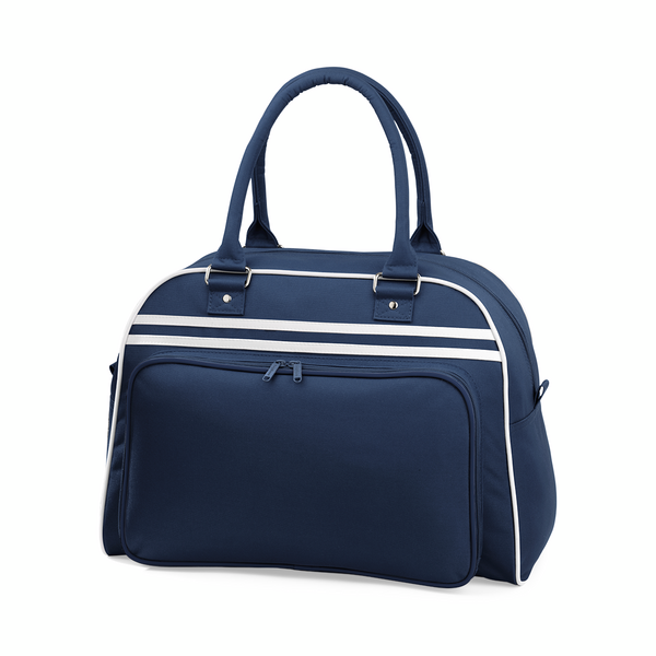 BagBase Retro Bowling Bag | 23 Litre Holdall | Contrast Styling | Navy or Black | One Size