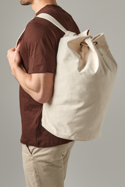 Quadra Canvas Duffle Bag | 30 Litre Holdall Weekender | Natural or Navy | One Size