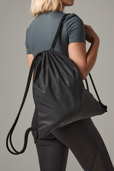 BagBase Reflective Drawstring Bag | 15 Litre Capacity | Hidden Pocket | Black or Silver | One Size