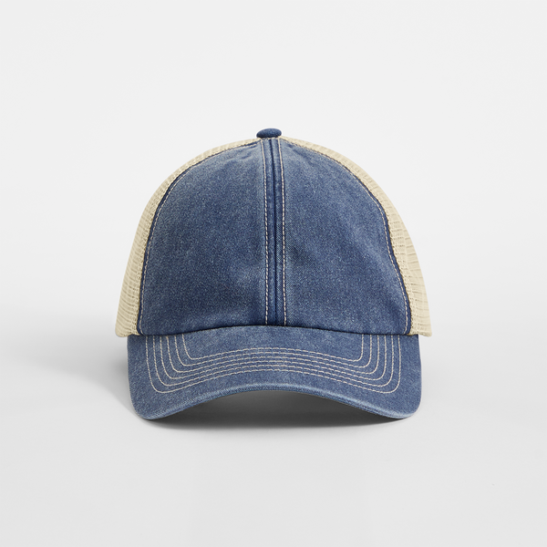 Beechfield 6 Panel Vintage Trucker Cap | Unisex | Contrast Styling | 4 Colours | One Size