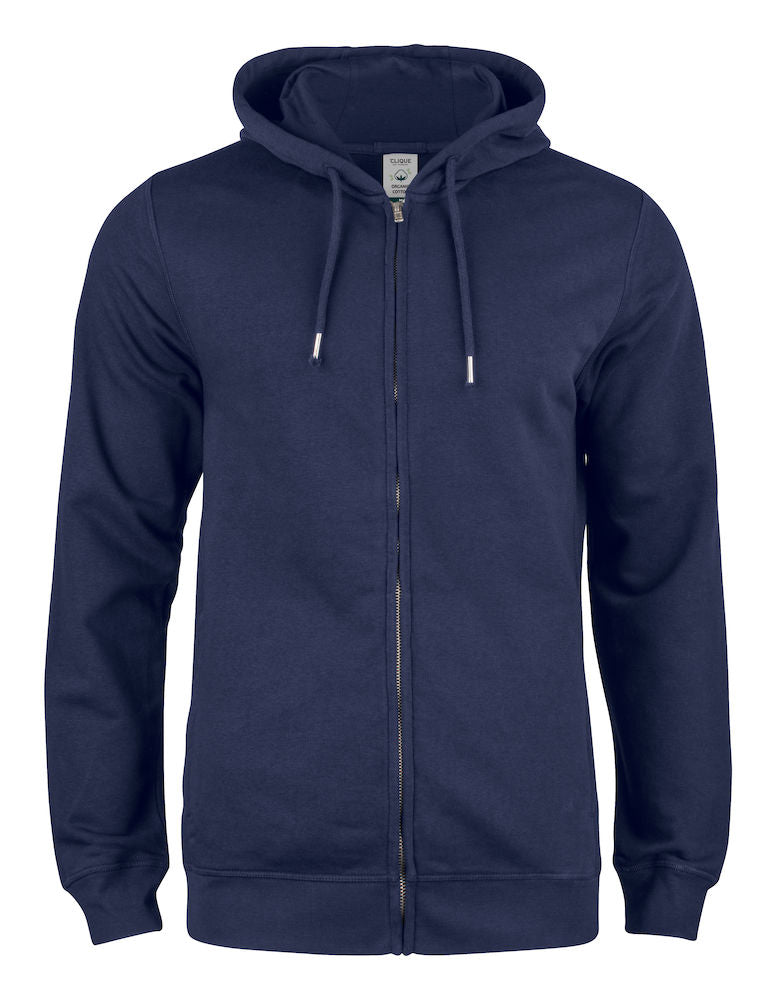 Clique Premium Organic Cotton Mens Zipped Hoodie. OC Hoodie 5 Colours S-3XL - Hoodie - Logo Free Clothing