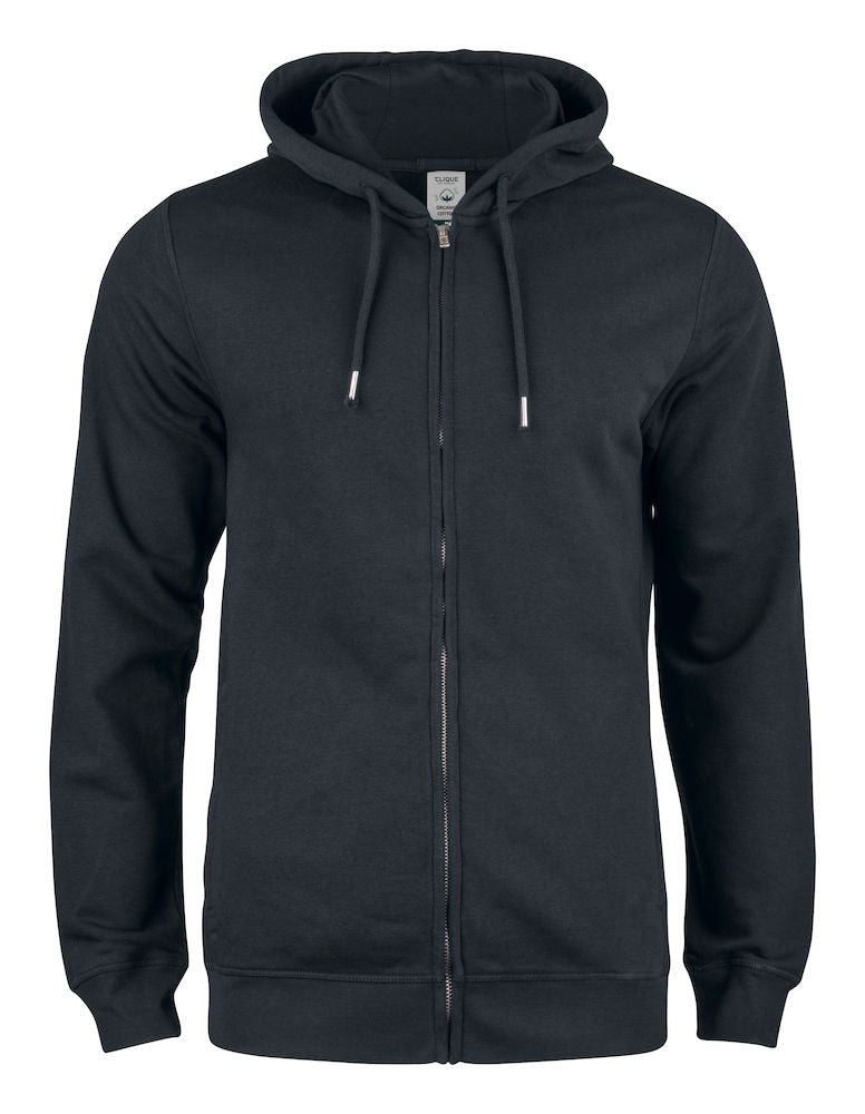 Clique Premium Organic Cotton Mens Zipped Hoodie. OC Hoodie 5 Colours S-3XL - Hoodie - Logo Free Clothing