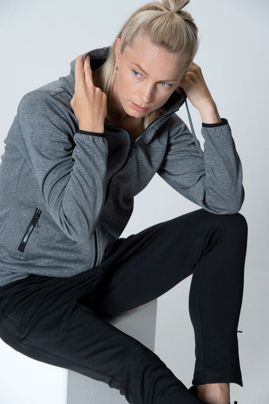 Clique Ottawa Ladies Hoodie. Melange Effect, Hidden Earphone Loops, 4 Colours XS-3XL - Hoodie - Logo Free Clothing