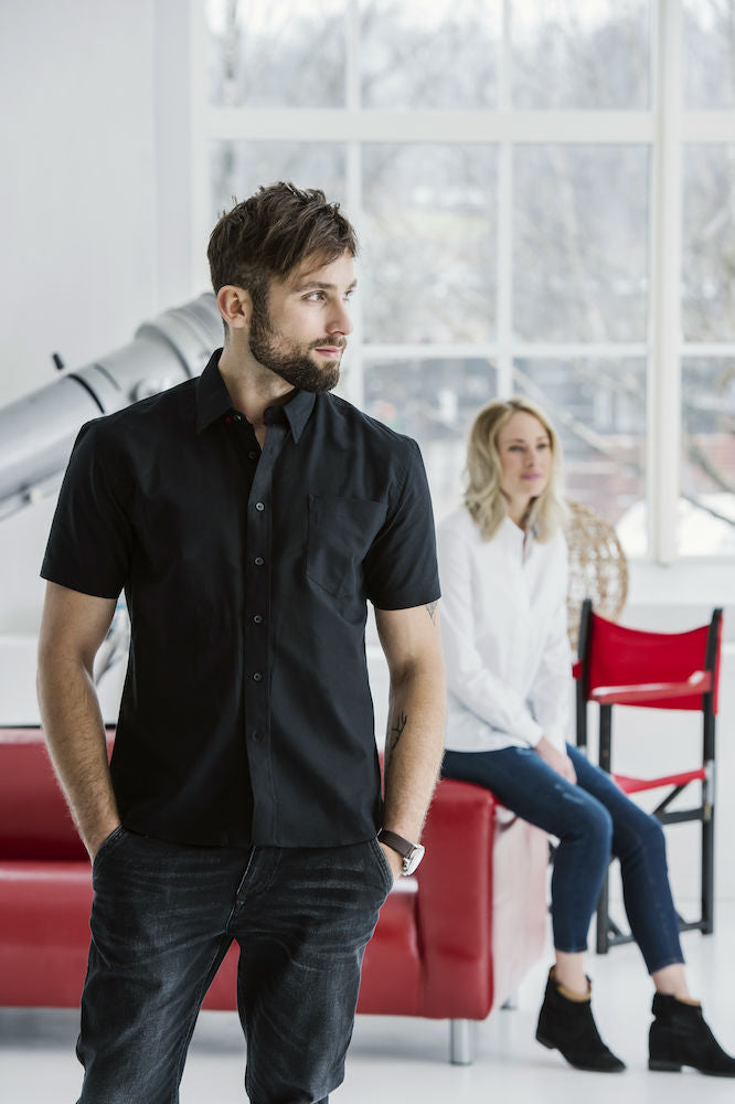 Clique Cambridge Mens Short Sleeve Shirt. Easy Care, Pure Cotton, 3 Colours. S-4XL - Shirt - Logo Free Clothing