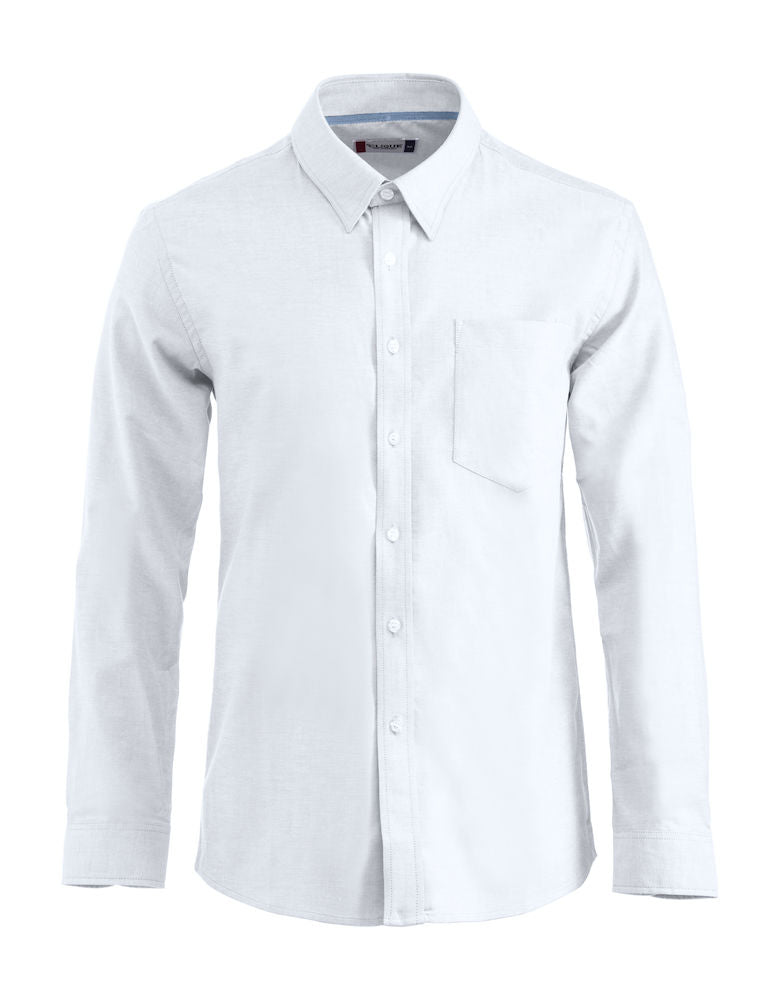 Clique Oxford Mens Long Sleeve Shirt. Pure Cotton Easy Care. 3 Colours. S-4XL - Shirt - Logo Free Clothing